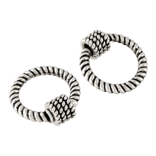 23mm Rhodium Twist Clasp Charm Connectors, 2ct. by Bead Landing™